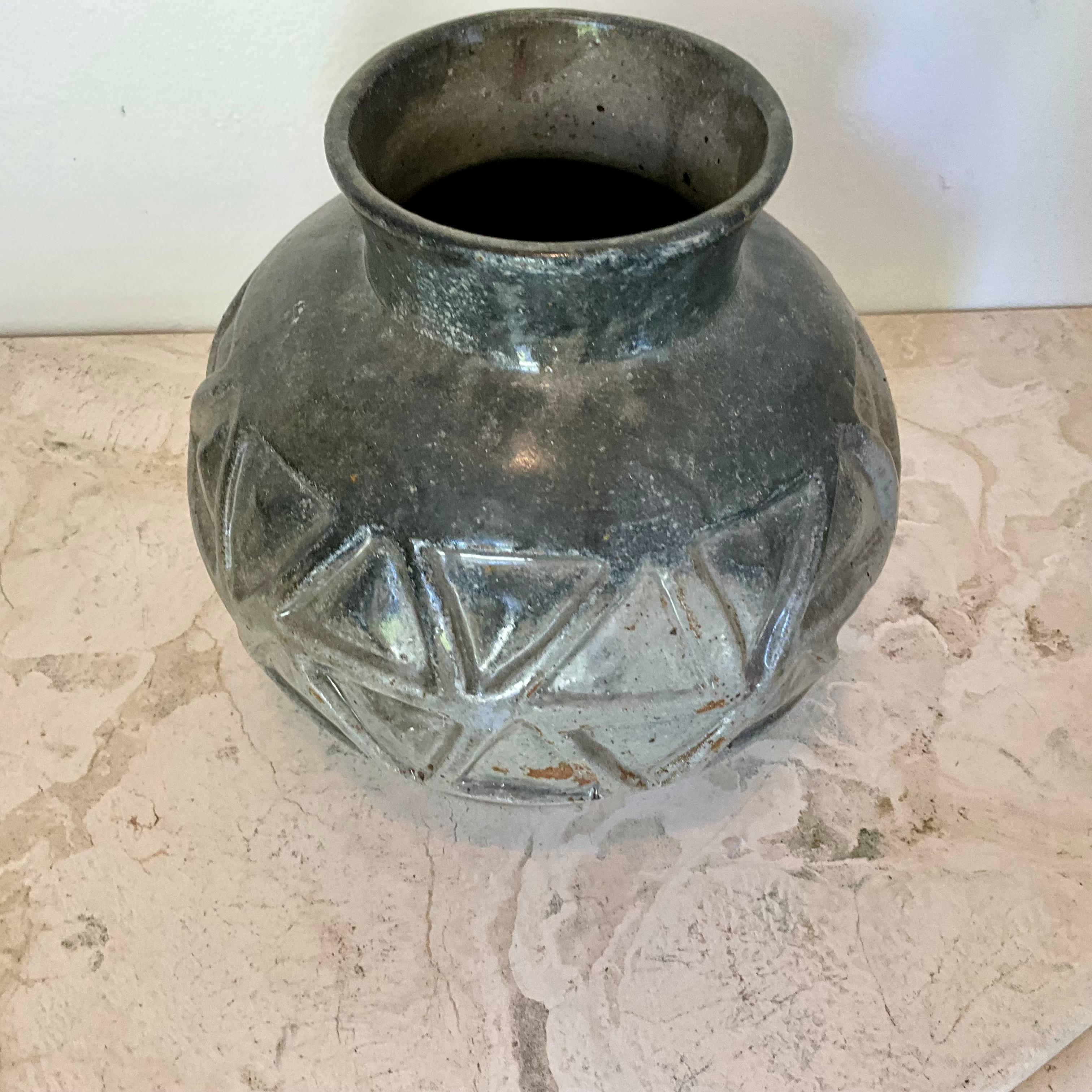 Fatto a mano Vaso di gres fatto a mano d'epoca - Arte decorativa smaltata - 1996 in vendita