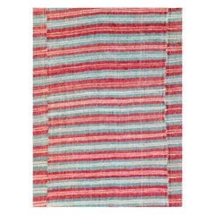 Alfombra de acento Kilim turca vintage de tejido plano hecha a mano