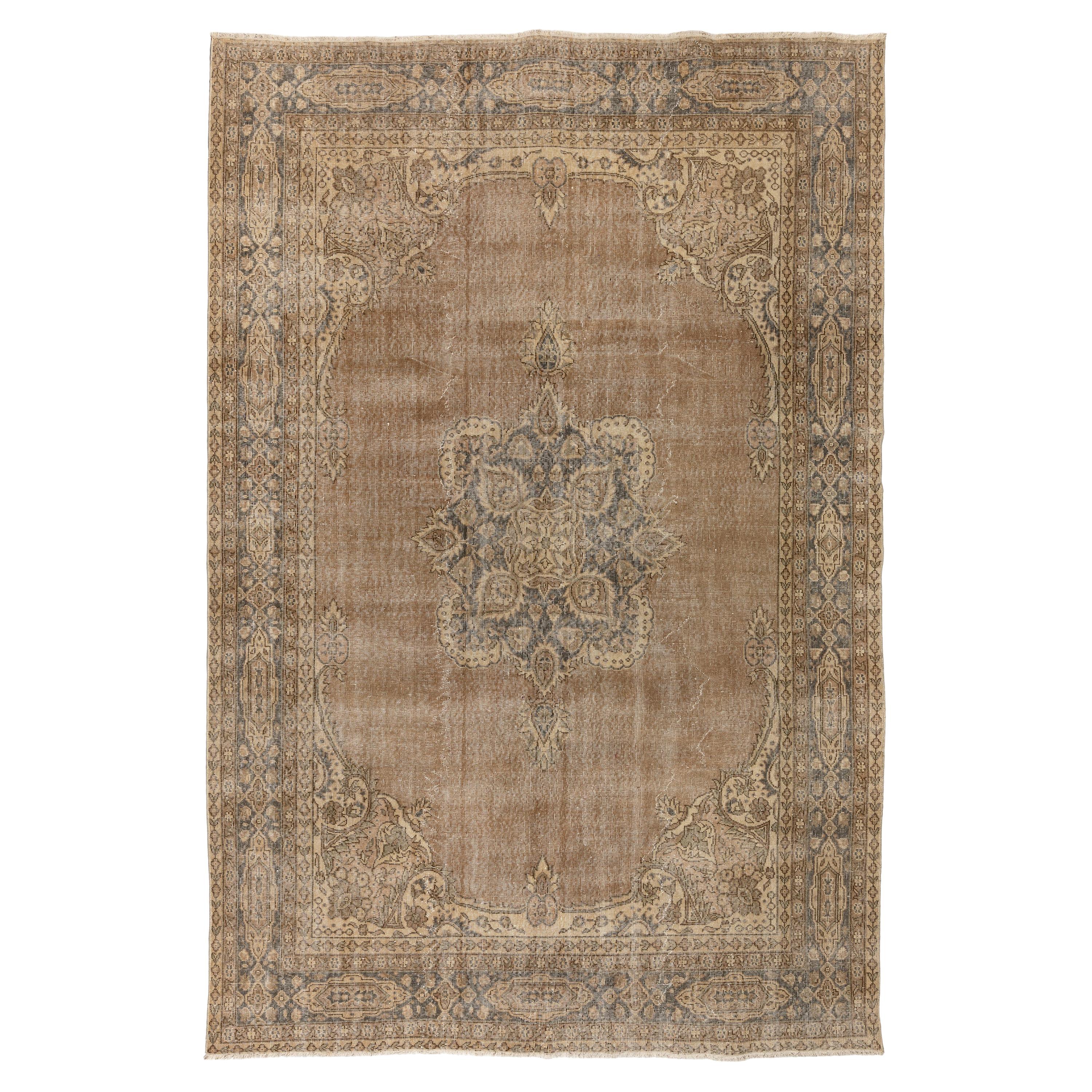 7.6x10,5 Ft türkischer Vintage-Teppich. Bodenbeläge aus Wolle. Orientter Teppich. 