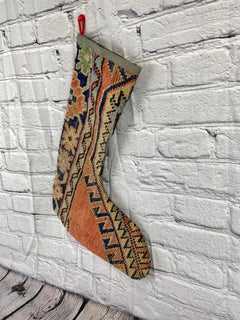 Vintage Handmade Turkish Rug Christmas Stocking