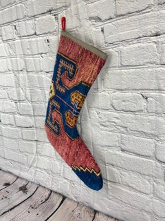 Vintage Handmade Turkish Rug Christmas Stocking