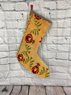 Vintage Handmade Turkish Rug Christmas Stocking