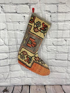 Vintage Handmade Turkish Rug Christmas Stocking
