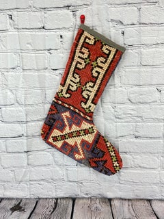 Vintage Handmade Turkish Rug Christmas Stocking