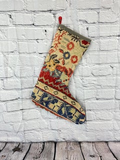 Vintage Handmade Turkish Rug Christmas Stocking