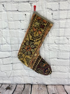 Vintage Handmade Turkish Rug Christmas Stocking