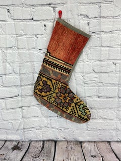 Vintage Handmade Turkish Rug Christmas Stocking