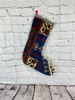 Vintage Handmade Turkish Rug Christmas Stocking