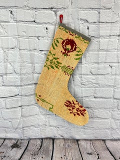 Vintage Handmade Turkish Rug Christmas Stocking