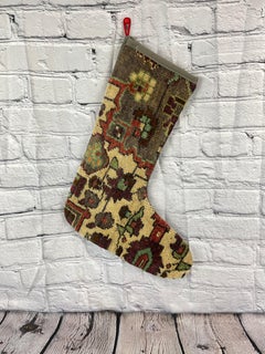 Vintage Handmade Turkish Rug Christmas Stocking