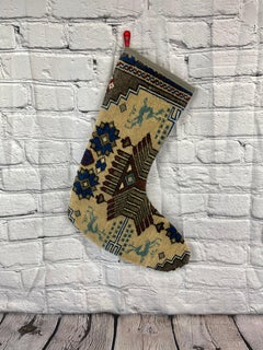 Handgefertigter türkischer Teppich, Weihnachts Stocking, Vintage