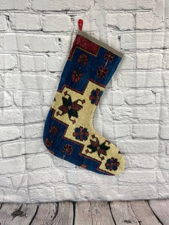 Vintage Handmade Turkish Rug Christmas Stocking