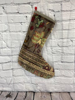 Vintage Handmade Turkish Rug Christmas Stocking