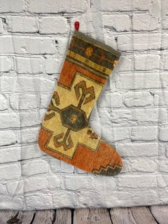 Vintage Handmade Turkish Rug Christmas Stocking