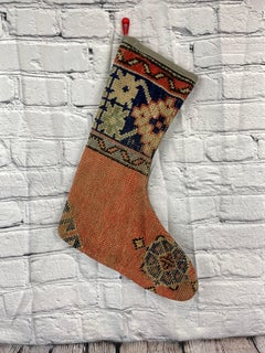 Vintage Handmade Turkish Rug Christmas Stocking