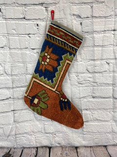 Vintage Handmade Turkish Rug Christmas Stocking