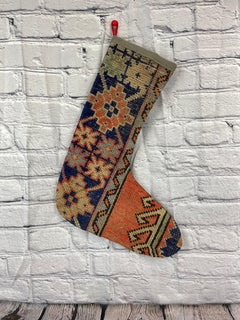 Vintage Handmade Turkish Rug Christmas Stocking