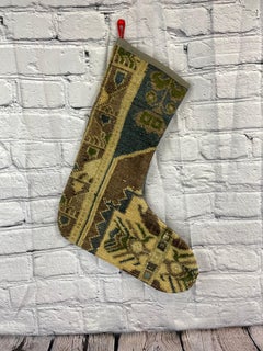 Vintage Handmade Turkish Rug Christmas Stocking