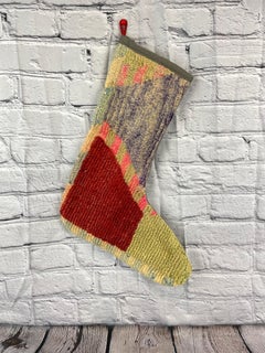 Vintage Handmade Turkish Rug Christmas Stocking