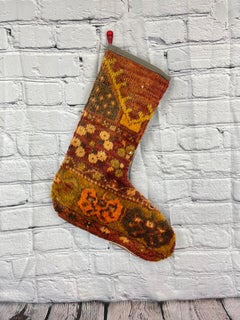 Vintage Handmade Turkish Rug Christmas Stocking