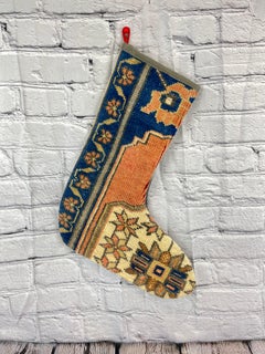 Vintage Handmade Turkish Rug Christmas Stocking