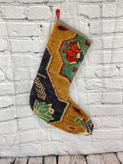 Vintage Handmade Turkish Rug Christmas Stocking