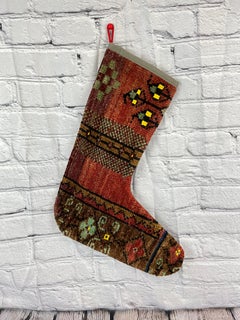 Vintage Handmade Turkish Rug Christmas Stocking
