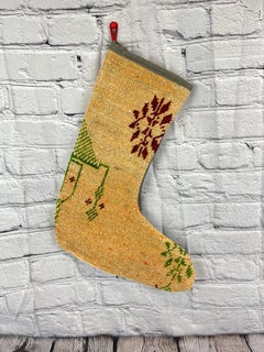 Vintage Handmade Turkish Rug Christmas Stocking