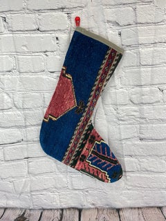 Vintage Handmade Turkish Rug Christmas Stocking