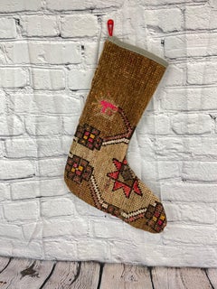 Vintage Handmade Turkish Rug Christmas Stocking