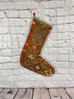 Vintage Handmade Turkish Rug Christmas Stocking
