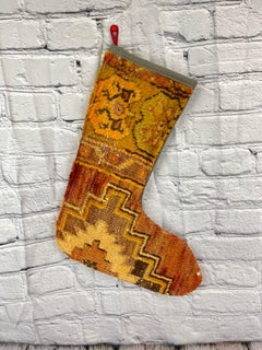 Vintage Handmade Turkish Rug Christmas Stocking
