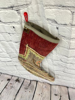 Vintage Handmade Turkish Rug Christmas Stocking