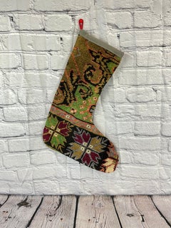 Vintage Handmade Turkish Rug Christmas Stocking