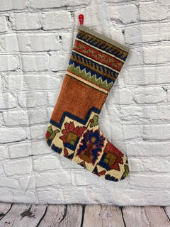 Vintage Handmade Turkish Rug Christmas Stocking