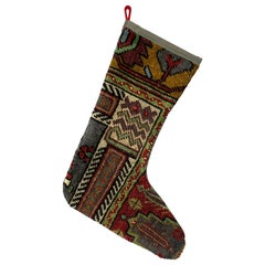 Vintage Handmade Turkish Rug Christmas Stocking