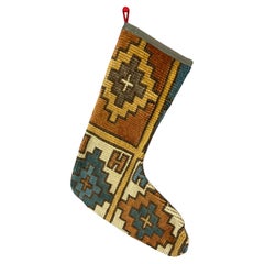 Vintage Handmade Turkish Rug Christmas Stocking