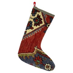 Vintage Handmade Turkish Rug Christmas Stocking