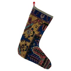 Handgefertigter türkischer Teppich, Weihnachts Stocking, Vintage