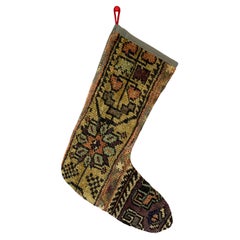 Vintage Handmade Turkish Rug Christmas Stocking