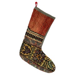 Vintage Handmade Turkish Rug Christmas Stocking