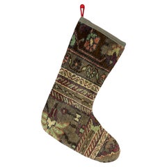 Vintage Handmade Turkish Rug Christmas Stocking