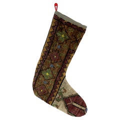 Vintage Handmade Turkish Rug Christmas Stocking