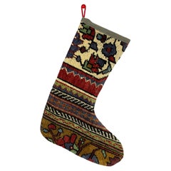 Vintage Handmade Turkish Rug Christmas Stocking