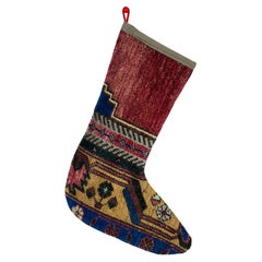 Vintage Handmade Turkish Rug Christmas Stocking