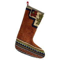 Vintage Handmade Turkish Rug Christmas Stocking