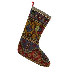 Vintage Handmade Turkish Rug Christmas Stocking