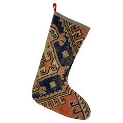Vintage Handmade Turkish Rug Christmas Stocking