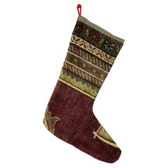 Vintage Handmade Turkish Rug Christmas Stocking