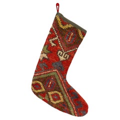 Vintage Handmade Turkish Rug Christmas Stocking